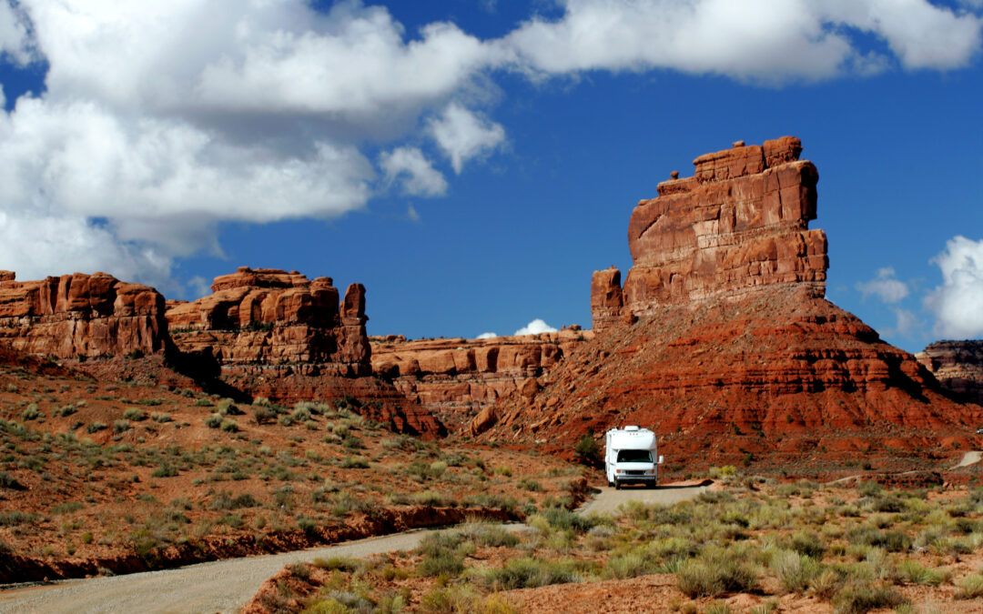 RV traveling to the best camping in Utah